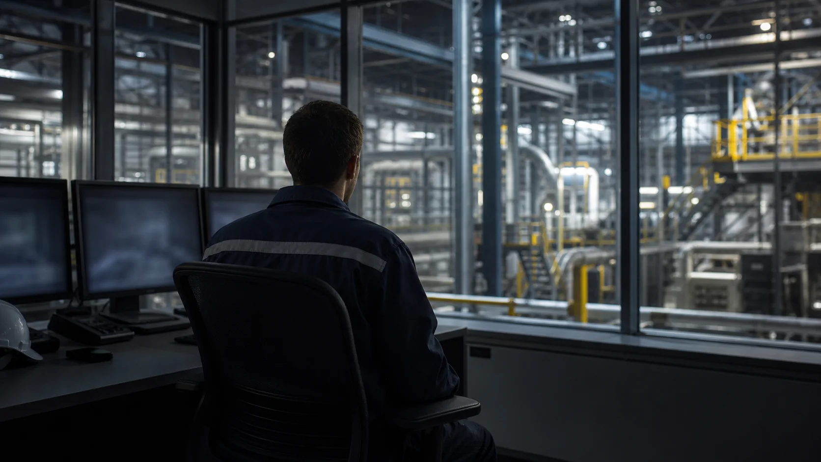 Engineer in a control room